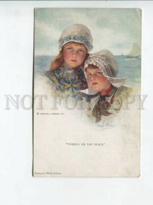 3175916 Sisters on Beach by BOILEAU vintage R&N #756 PC