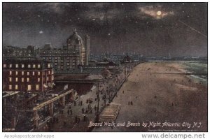 New Jersey Atlantic City Board Walk And Beach By Night