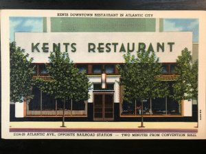 Vintage Postcard 1945 Kent's Restaurant Atlantic Ave. Atlantic City N.J.