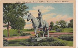 Oklahoma Claremore Riding Into The Sunset Will Rogers Monument Curteich