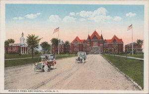 Postcard Masonic Home + Chapel Utica NY