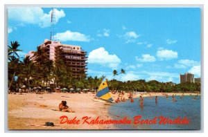 King Kahanomoku Beach Waikiki Hawaii HI UNP Chrome Postcard G18