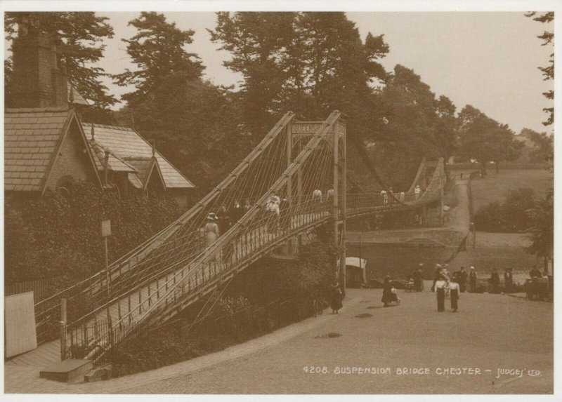 Cheshire Postcard - Chester Suspension Bridge c1916 (Repro) RR9059