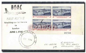Letter USA 1st flight Waashington Baltimore June 1, 1961