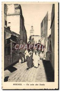 Old Postcard Meknes A Coin Des Souks