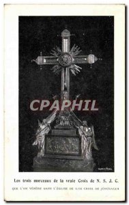 Old Postcard The three pieces of the Jerusalem cross