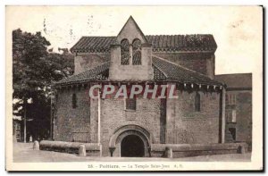 Old Postcard Poitiers Temple St. John