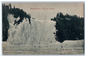 1907 Montmorency Falls in Winter Quebec Canada Antique Posted Postcard