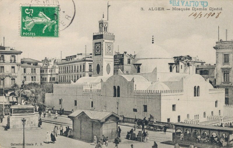  Algeria Alger Mosquée Djemaa Djedid Vintage Postcard 03.76