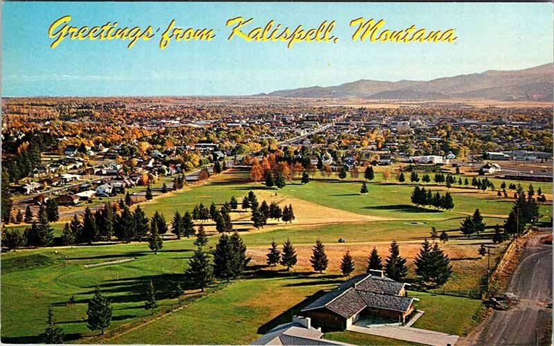 Postcard PANORAMIC SCENE Kalispell Montana MT AL9982