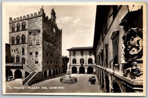 Prato Italy 1944 RPPC Real Photo Postcard Piazza Del Comune