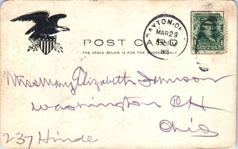 1900s Union Depot Dayton Ohio Undivided Back Postcard