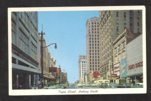 CHARLOTTE NORTH CAROLINA NC DOWNTOWN STREET SCENE OLD CARS VINTAGE POSTCARD