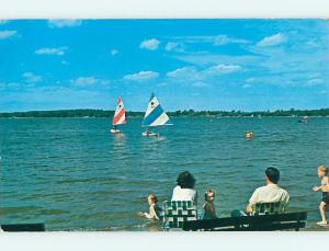 Pre-1980 SAIL BOAT & WAMPLER'S LAKE Jackson - Ann Arbor Michigan MI t5384