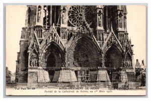 Notre-Dame Cathedral After Bombing WW1 Reims France UNP DB Postcard Y12