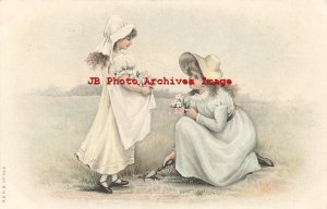 Albrecht & Meister No 349, Girls Picking or Planting Flowers
