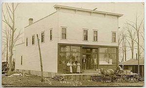 Cornell WI Dirt Street Horse Wagon RPPC Signed Postcard