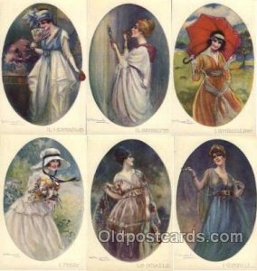 Artist Bompard set of 6 series 907 Unused Mint Condition