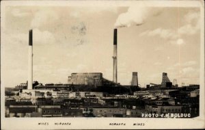 Noranda Ontario Mines Smoke Stacks Real Photo Postcard