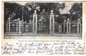 Memorial Gate Harvard College, Cambridge, Massachusetts, Used 1906 Hand Cancel