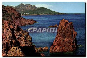 Postcard Modern French Riviera La Corniche d'Esterel and its red rocks