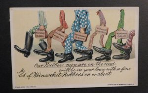 Mint USA Advertisement Postcard Woonsocket Rubbers Men Are On The Road