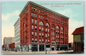 Des Moines Ia~Life Insurance Security Buildings~Comet Lunch Diner~Hardware~1914 