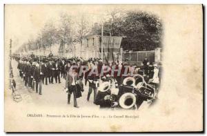 Old Postcard Firefighters Orleans procession of the feast of Joan & # 39Arc T...
