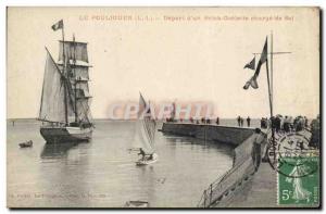 VINTAGE POSTCARD Folklore Salt-water Marshes Pouliguen Depar