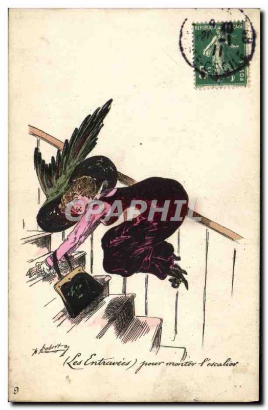 Old Postcard Fantasy Illustrator Roberty stanchion Female Hat