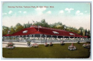 c1910 Dancing Pavilion Tashmoo Park St Clair River Michigan MI Vintage Postcard 