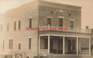 MT, Absarokee, Montana, RPPC, Jay Hotel, Entrance View, Porch, Photo