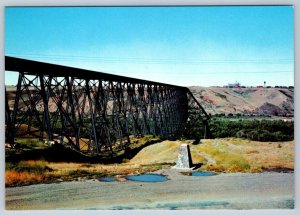 CPR Railroad Bridge, Lethbridge Alberta Canada, Chrome Postcard #1, NOS