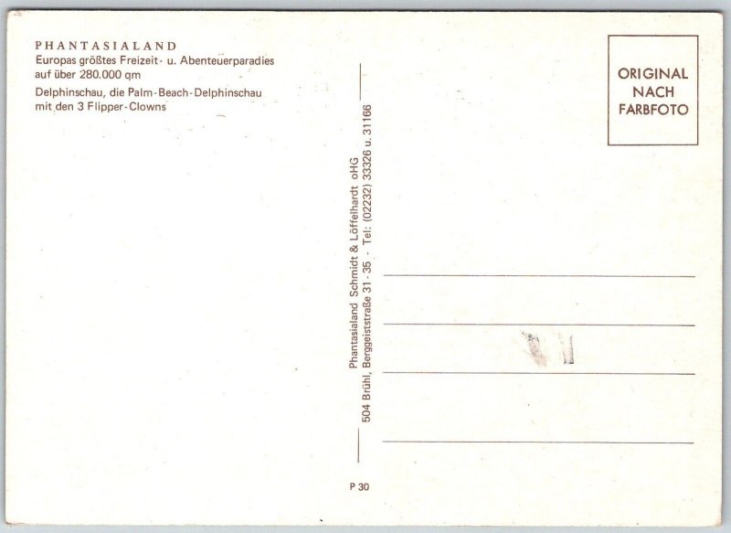 Bruehl Germany Continental Postcard Phantasialand Amusement Park Dolphins
