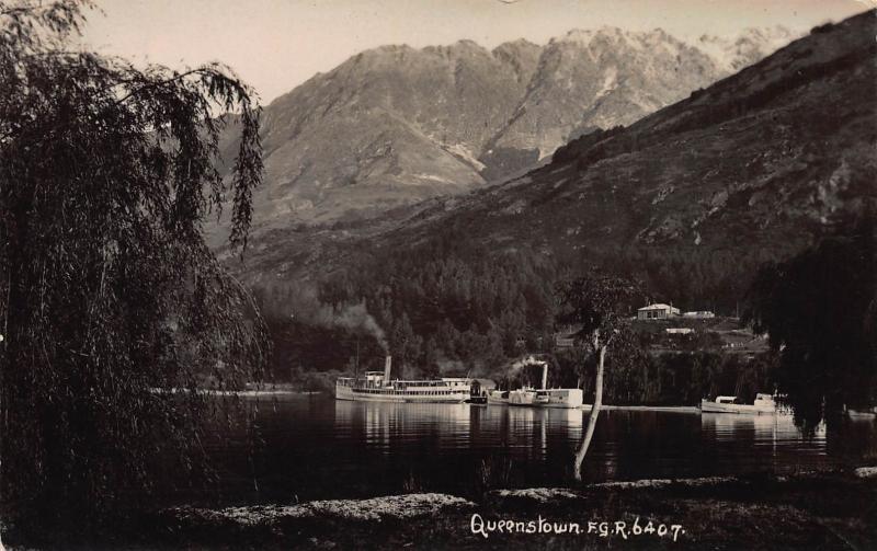 Queenstown, New Zealand, Early Real Photo Postcard, Unused