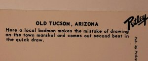 Vintage Postcard Old Tucson Arizona western staged gun fight cowboys   317