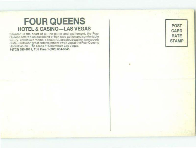 Unused Pre-1980 FOUR QUEENS CASINO HOTEL Las Vegas Nevada NV hr5531-22