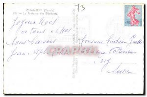 Old Postcard Chambery Savoie Fountain of Elephants