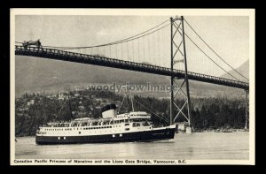 f1690 - Canadian Pacific Ferry - Princess of Nanaimo - postcard 5.5 x3.5