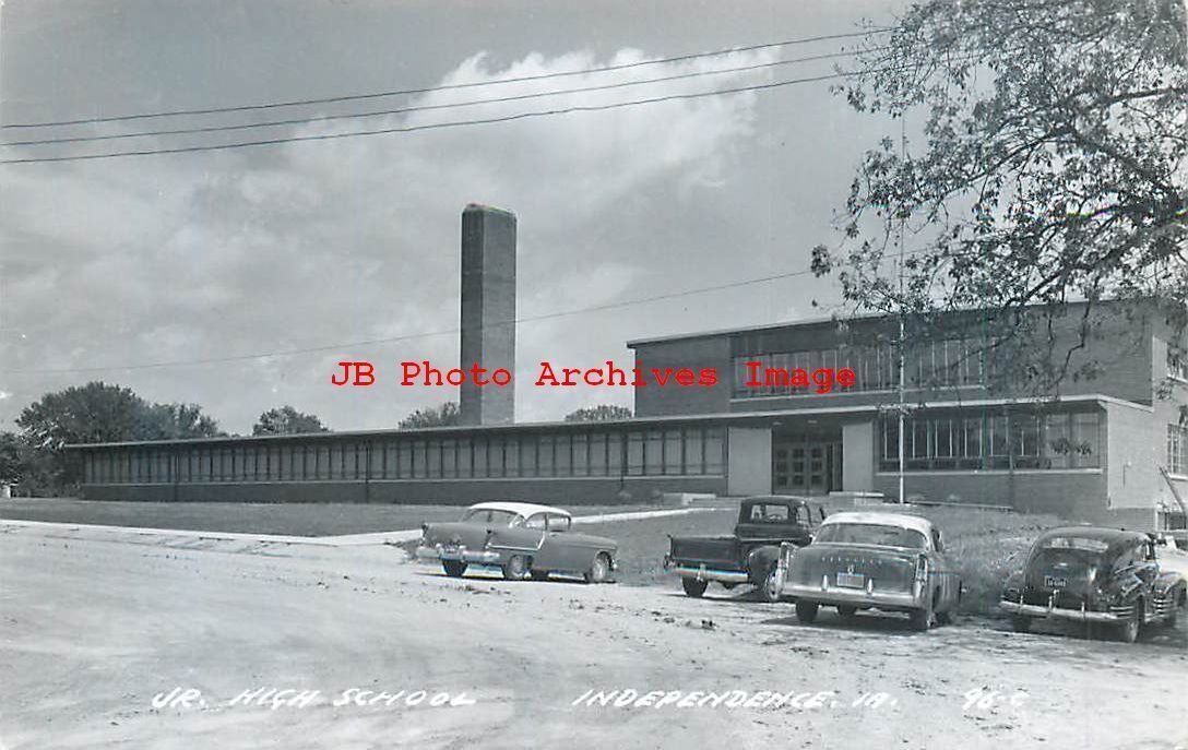 IA, Independence, Iowa, RPPC, Junior High School Building, Cook Photo