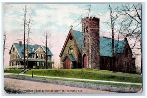 1911 Roadside View Grace Church Rectory Rutherford New Jersey Vintage Postcard