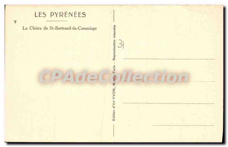 Postcard Old St Bertrand De Comminges cloister