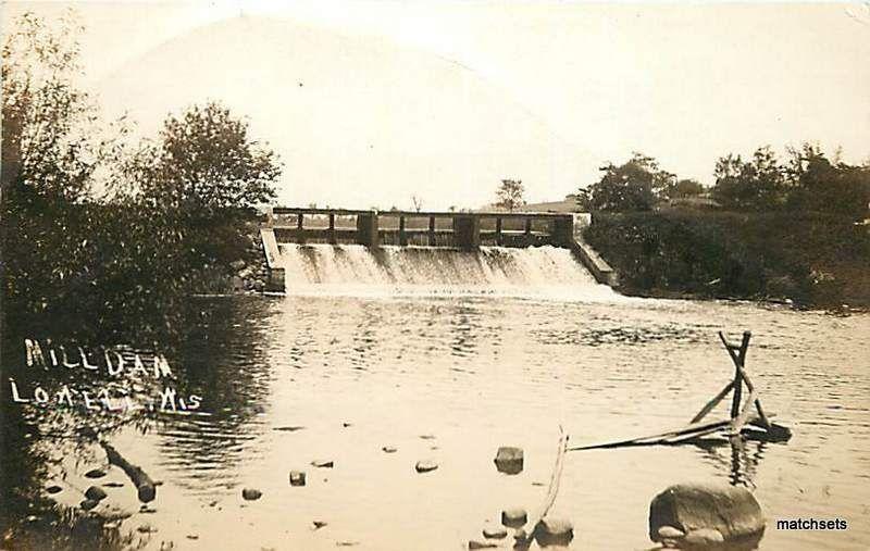 RPPC LOWELL, WISCONSIN Mill Dam 2238 postcard