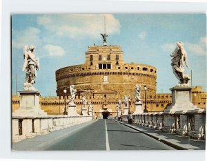 Postcard Sant'Angelo Bridge and Castle, Rome, Italy
