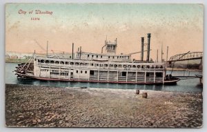 City of Wheeling WV  Paddle Boat Steamer Ferry Postcard P21