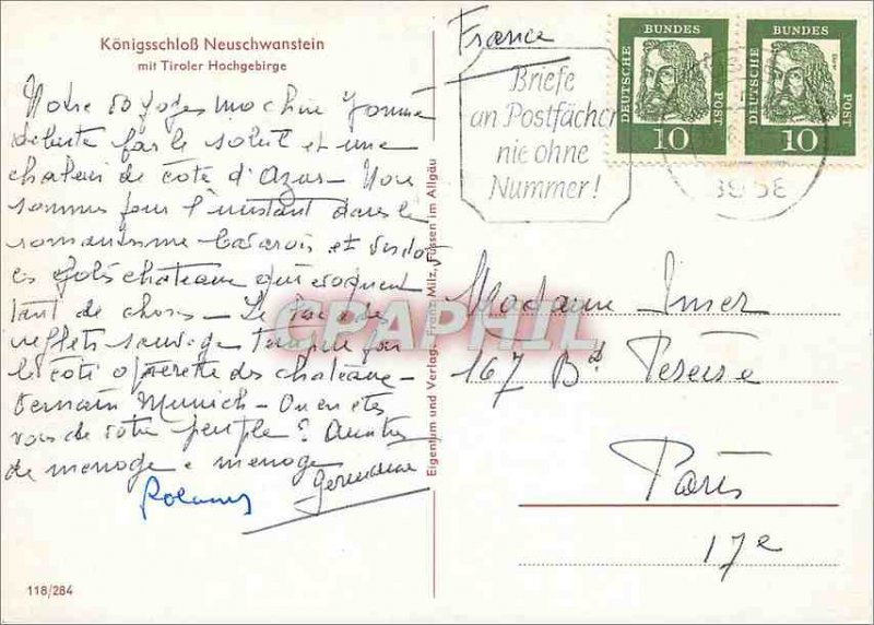 Modern Postcard Neuschwanstein castle