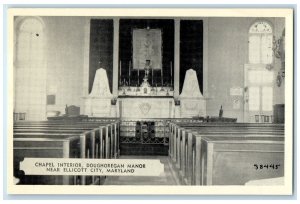 c1940s Chapel Interior Doughoregan Manor View Ellicott City MD Unposted Postcard