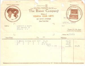 Rieser Co Brooklyn NY 1921 invoice