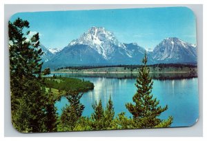 Vintage 1950's Postcard Mt. Moran Jackson Lake Grand Teton National Park Wyoming