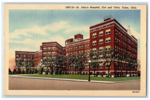 c1940's St. John's Hospital 21st & Utica Tulsa Oklahoma OK Postcard